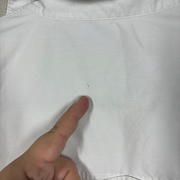 Veronica Beard 8 Poplin Shirt White Khai Cotton Blend Split Neck Long Sleeves - Picture 10 of 10